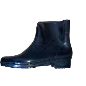 Marc Jacobs rainboots black ankle flat slip on wellies SZ 40 - 9.5 rubber short